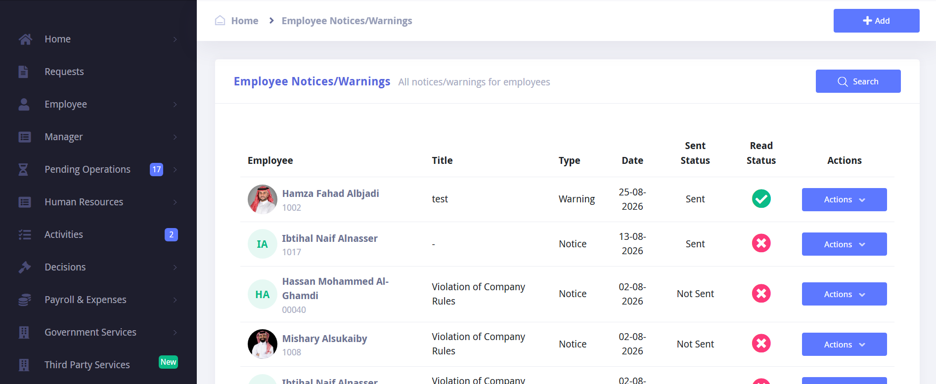 Employee Notices
